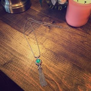Long Beautiful Silver Necklace